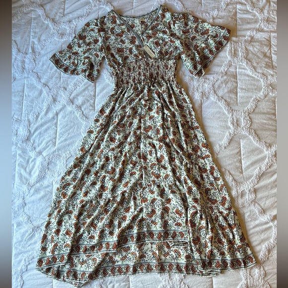 NWT Max Studio Smocked Waist Midi Dress - Picture 4 of 7